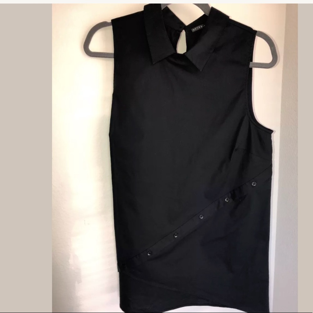 antonio melani top sleeveless black cotton m